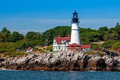 Waterside View of Portland Head Lighthouse in Maine